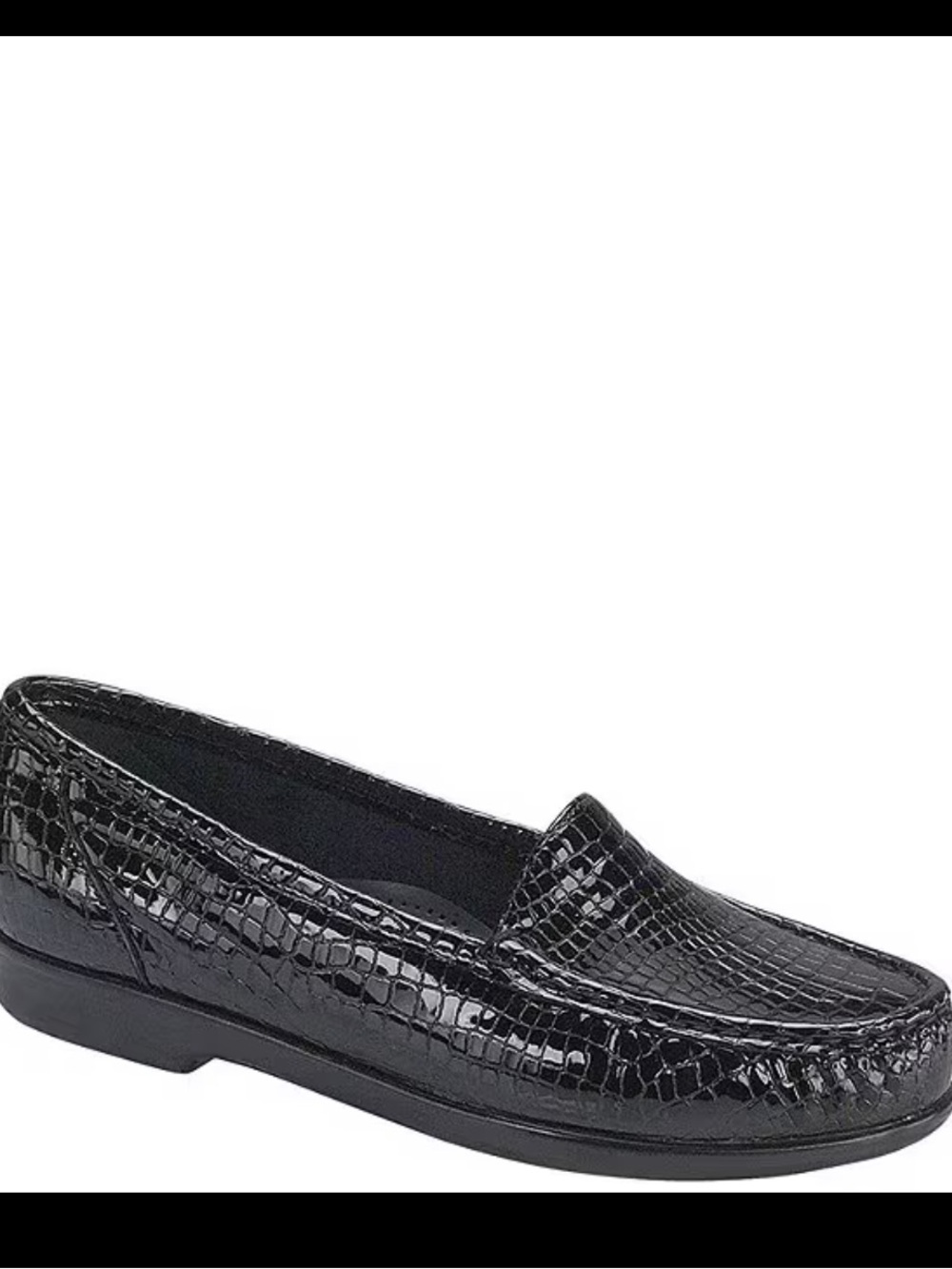 Simplify Crocodile Embossed Leather Moccasin Loafers Size W 7